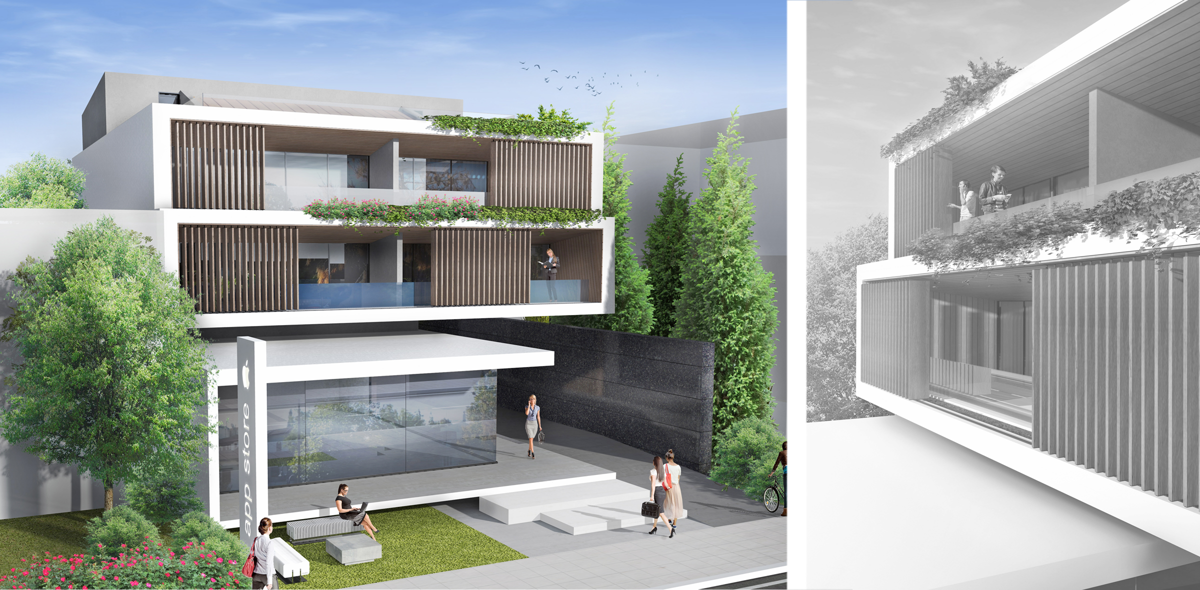 Retail and Apartment Building in Pylea THESSALONIKI GREECE